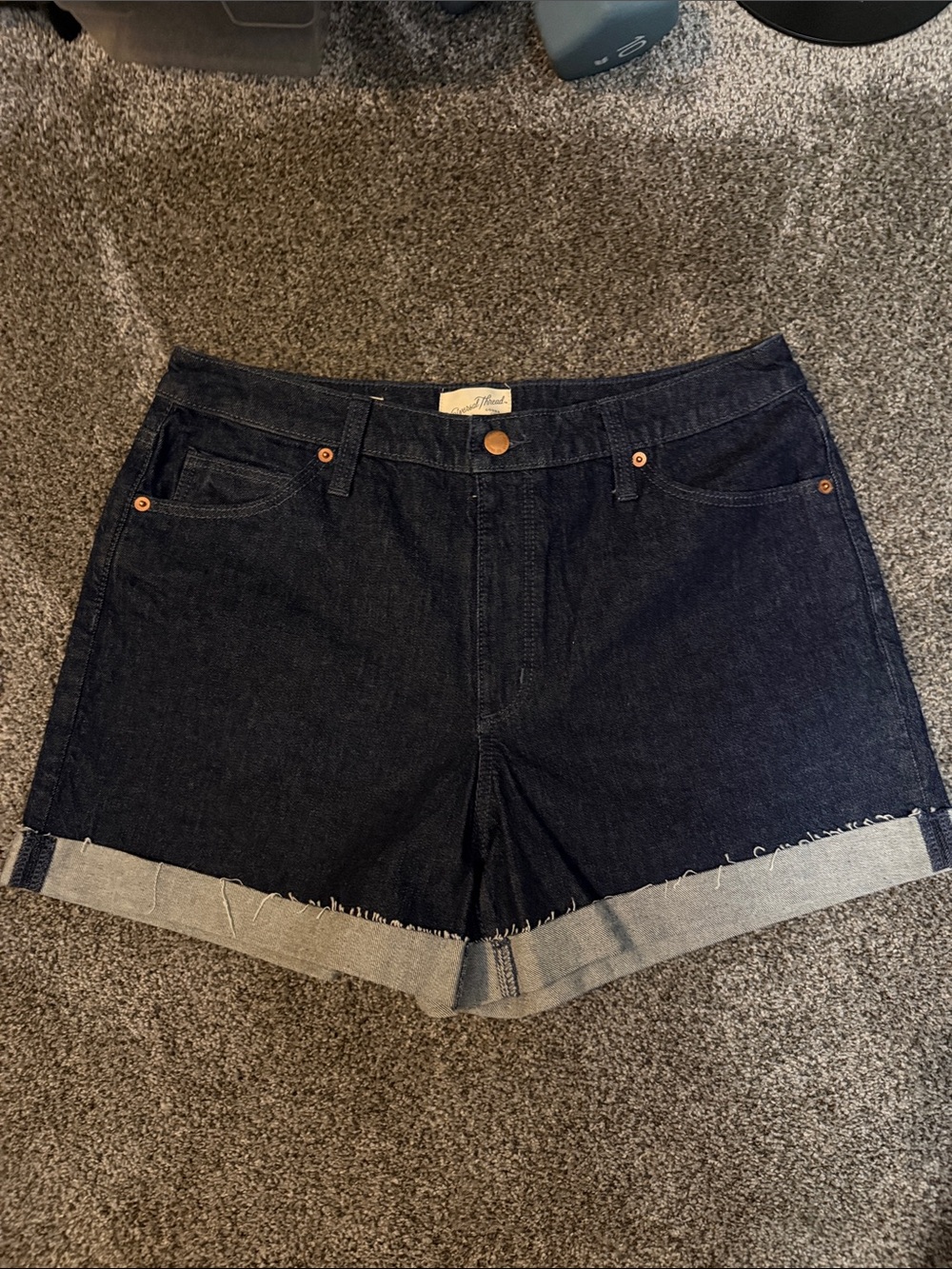 Universal Thread Dark Indigo Rolled-Hem Denim Shorts